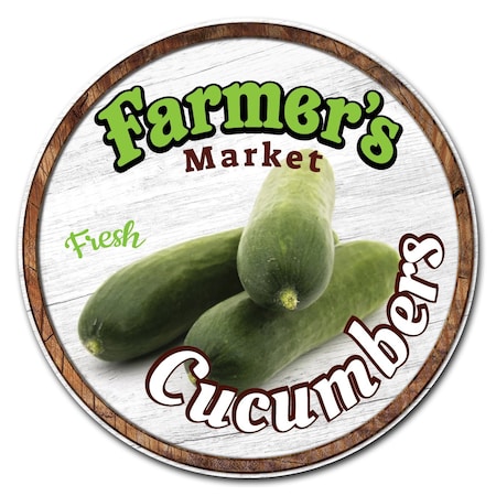 Farmers Market Cucumbers Circle Vinyl Laminated Decal